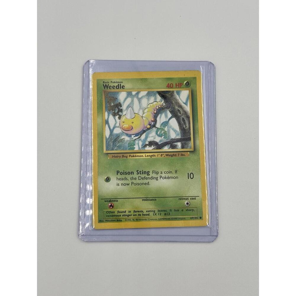 1999 Pokemon Shadowless Edition Weedle #69 Wizards 69/102 Basic Nintendo Creatur